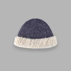Autumn And Winter Leisure Versatile Warm High Elastic Knitted Hat Women - Grey Blue - View 1