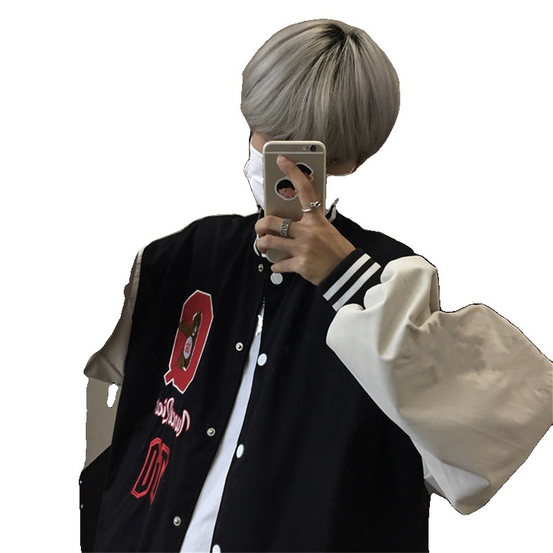 Korean Version Ins Hong Kong Wind Loose Bear Baseball Uniform Jacket Couple Top Tide