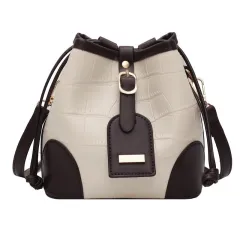One-shoulder Messenger Bag Stone Pattern Leisure Bucket Bag Withdrawable Handbag - Coffee - View 1