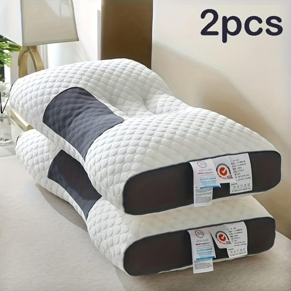 Oreiller cervical de massage doux 2 pièces pour dormir