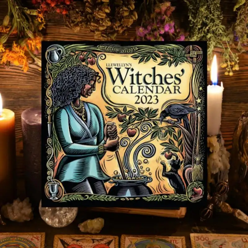 Coated Paper Witch Calendar Home Wall