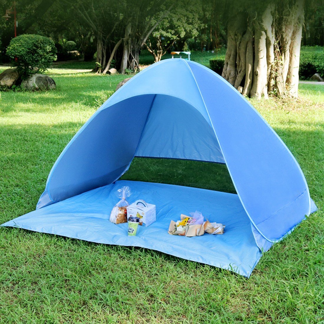 Pop-Up Beach Tent Uv-Resistant & Waterproof Sun Shade Shelter For Camping