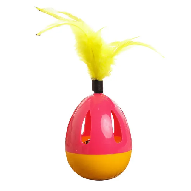 Feather Funny Tumbler Pet Cat Toy Rose Red - Shop at LoveMi