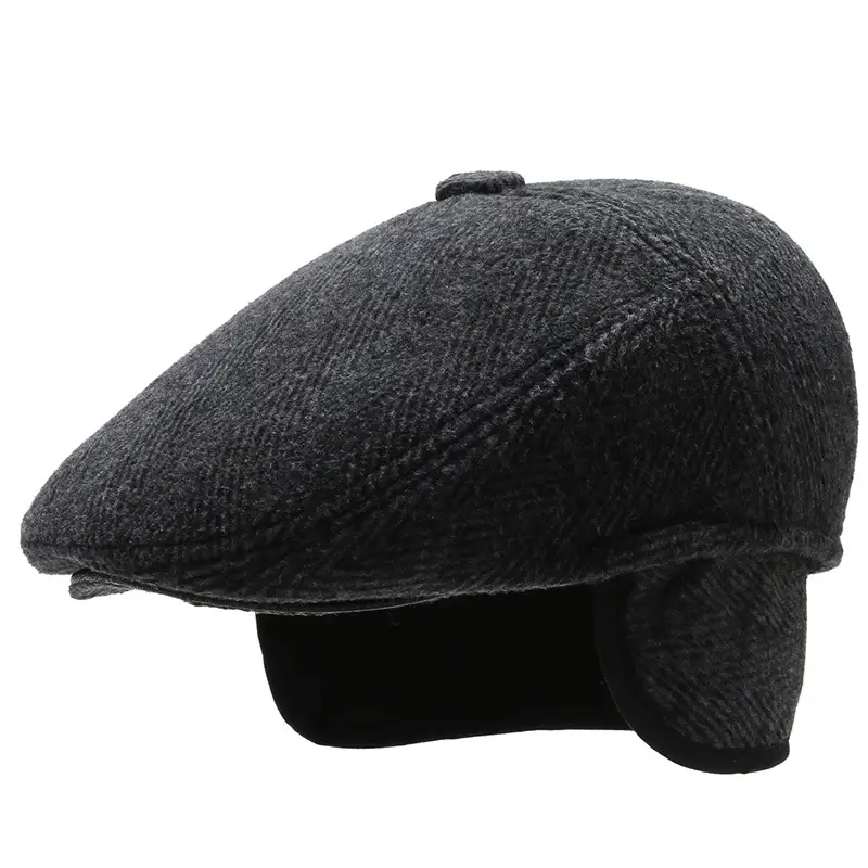 Fashionable Warm Old Man Ear Protection Forward Hat