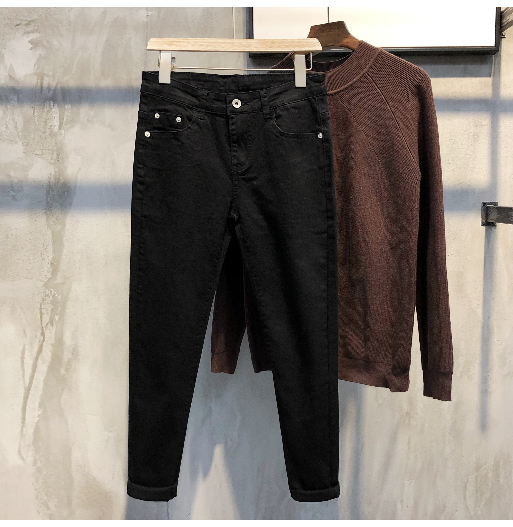 Title 3, Mens Slim Casual Pants Korean Style Nine Point...