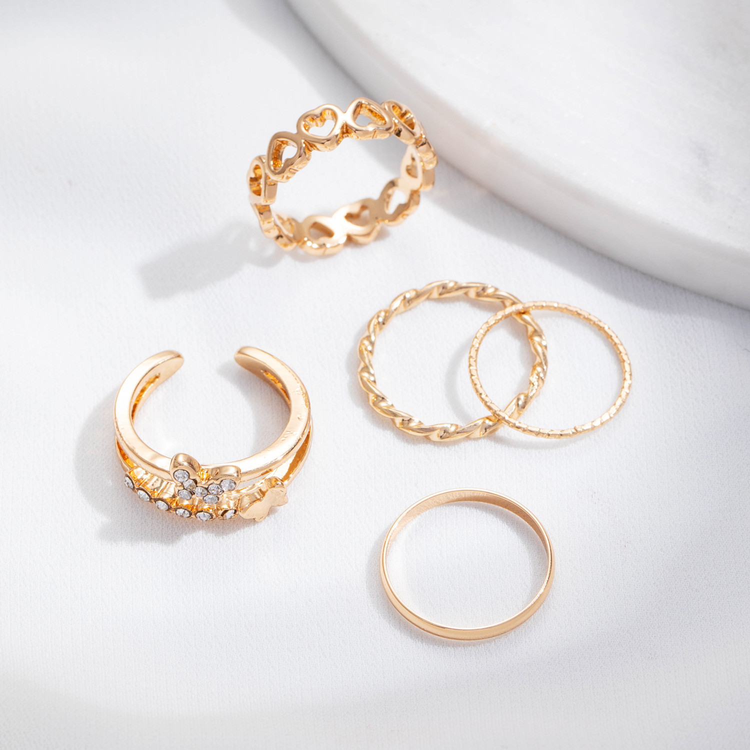 Ring Set Female Love Butterfly Diamond Ring Ring Female