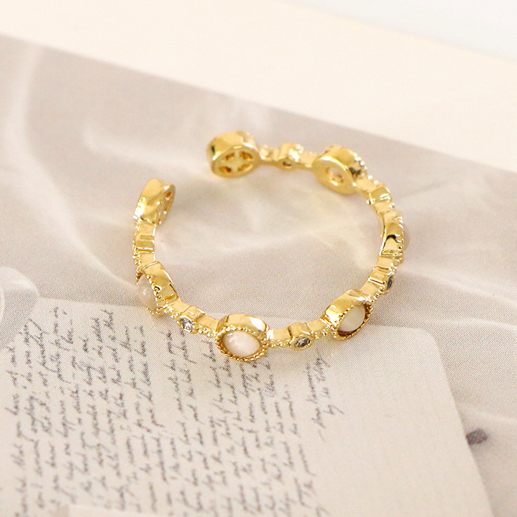 Best Selling Ring Copper Zirconium Opal Ring In Japan And South Korea