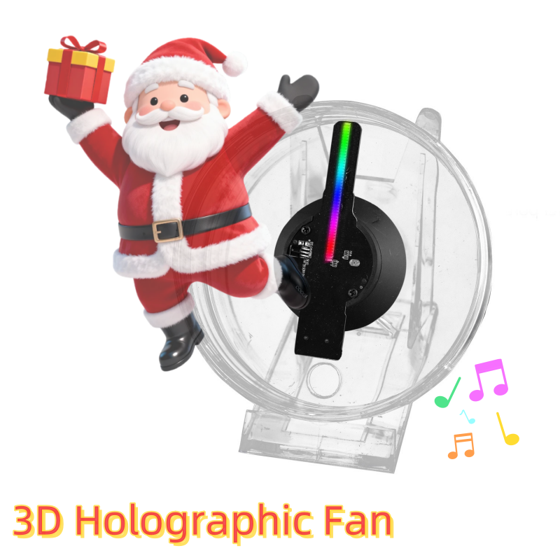 Wiilala 3D Holographic Fan, 4.7 Inch 3D Holographic Fan With WiFi Projector, Built-in Video - HD LED Holographic Disesktop Stand, LED Holographic Display Screen, Suitable For Shops, Bars, Gifts