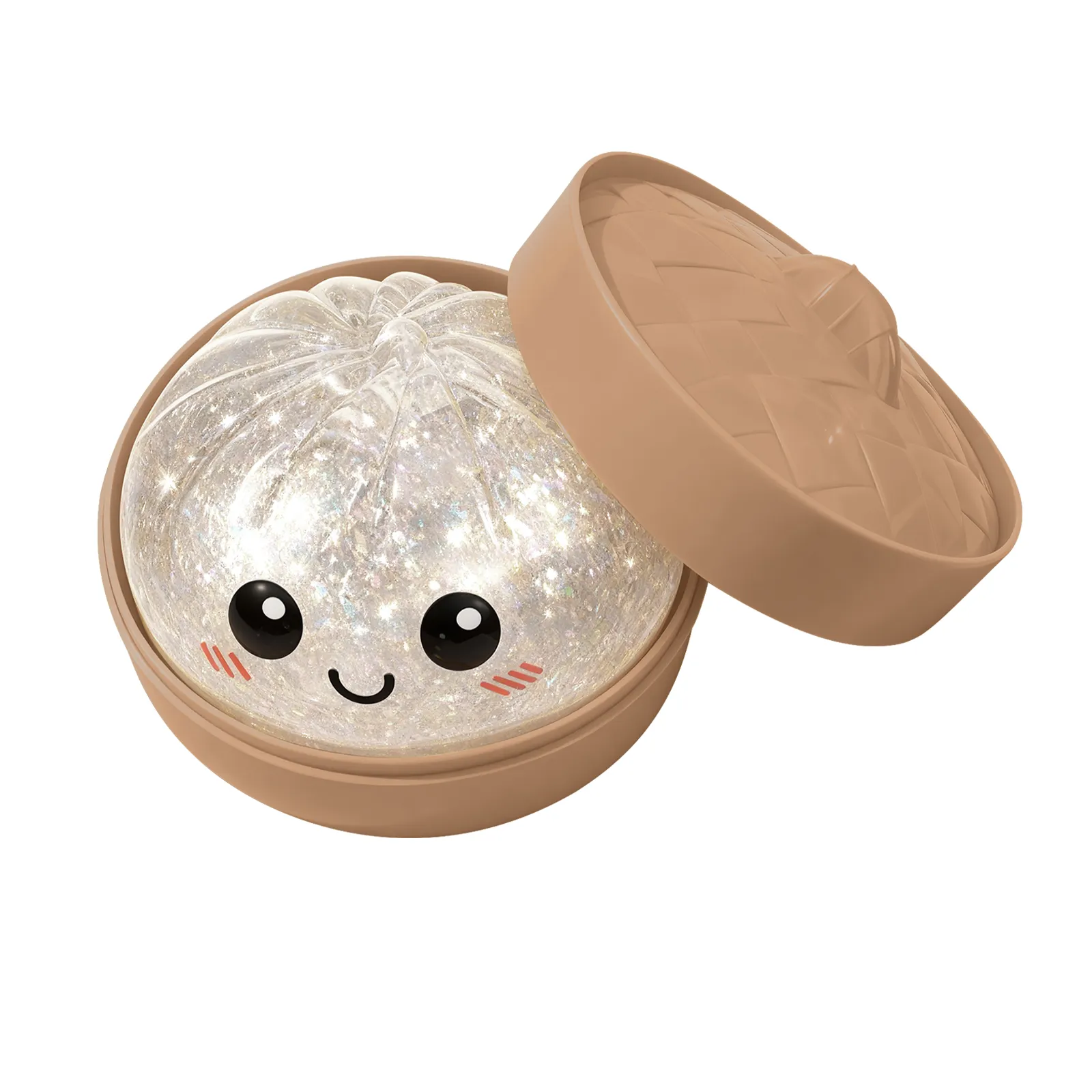Cute Glitter Transparent Bun Toy, Portable Steamed