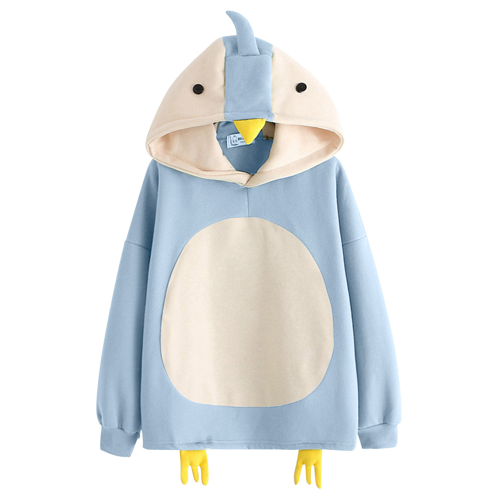 Title 2, Cartoon Cute Chick Plus Velvet Long-sleeved Hoo...