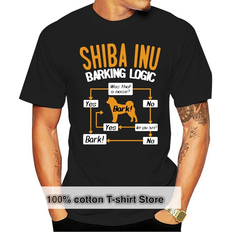 Title 5, T-shirt da uomo a manica corta Shiba Inu Barkin...