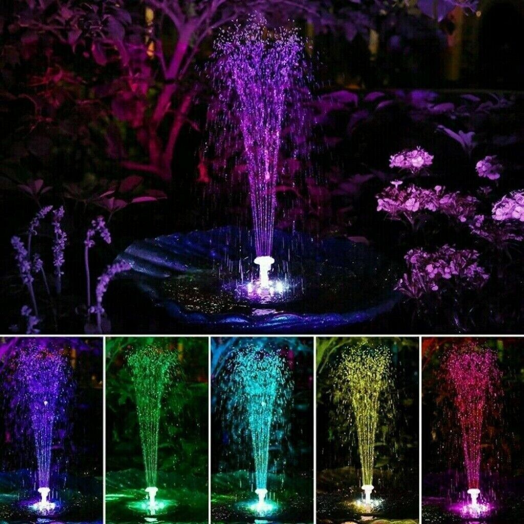 8LED Solar Panel Powered Fountain Water Feature Pump Garden Pool Pond Aquarium — image 10