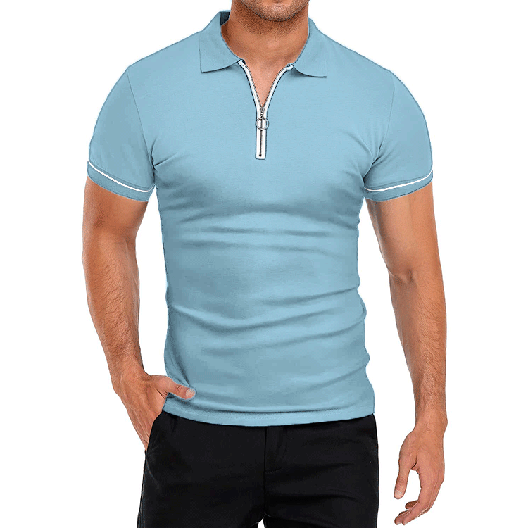 Title 5, T-shirt Top Homme avec Revers, Couleur Unie et ...