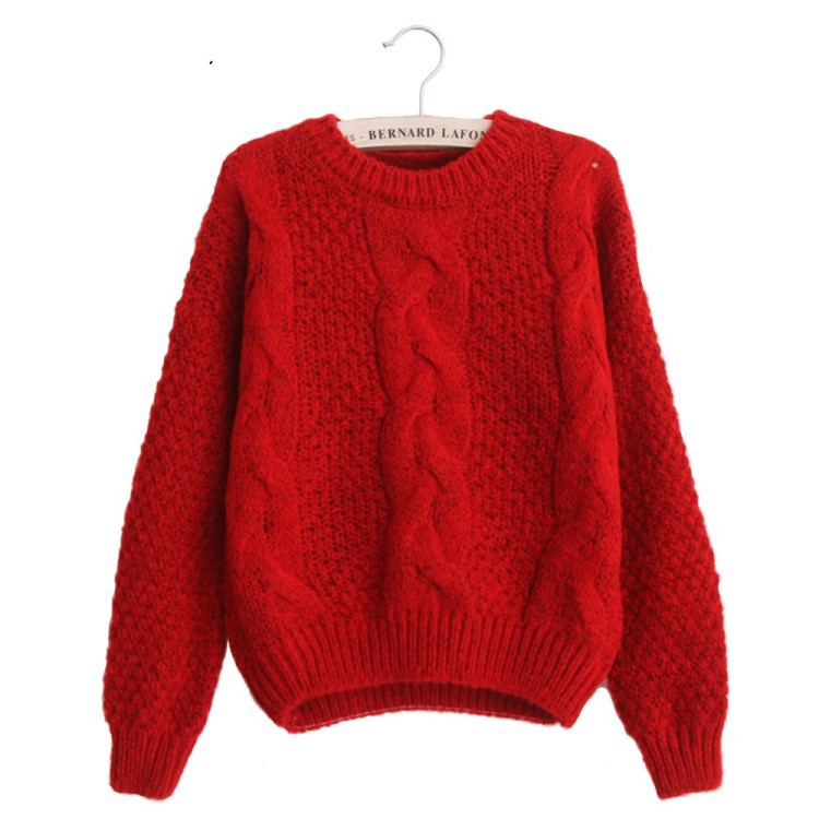 Title 4, Pull-over col rond pour femme, tricot doux et c...