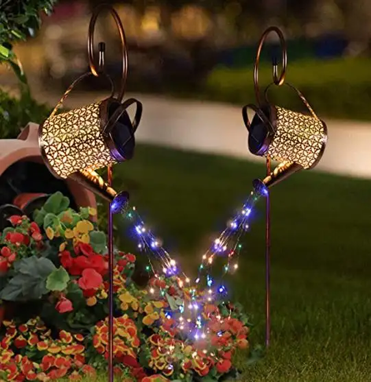 1 Watering Can Lights, Copper Solar Garden