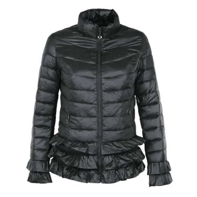 Ladies Mid length Lace Cotton padded Jacket Black - Shop at LoveMi