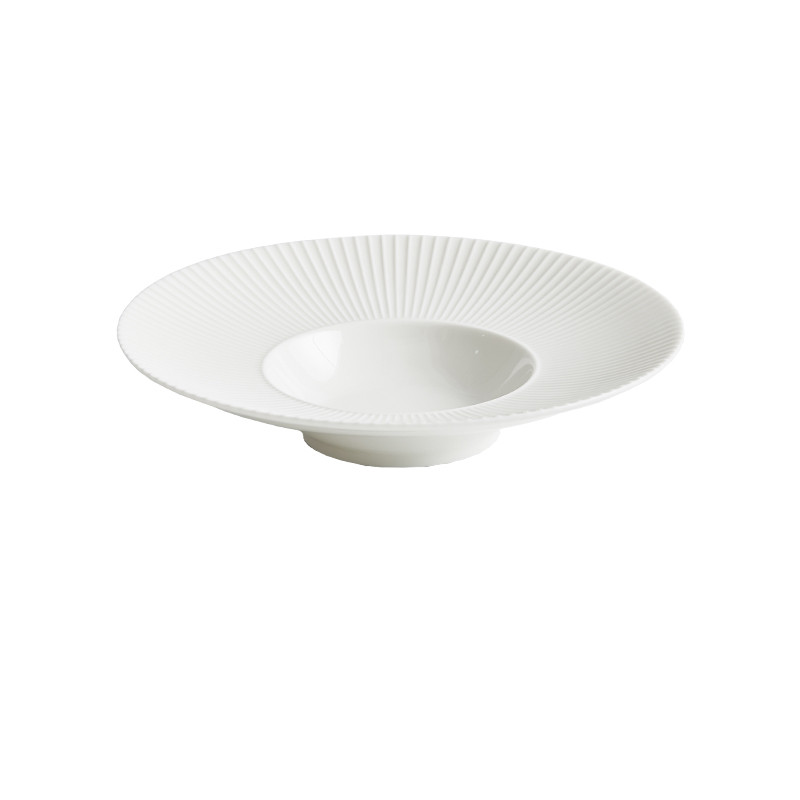 Title 8, White Creative Breakfast Straw Hat Plate