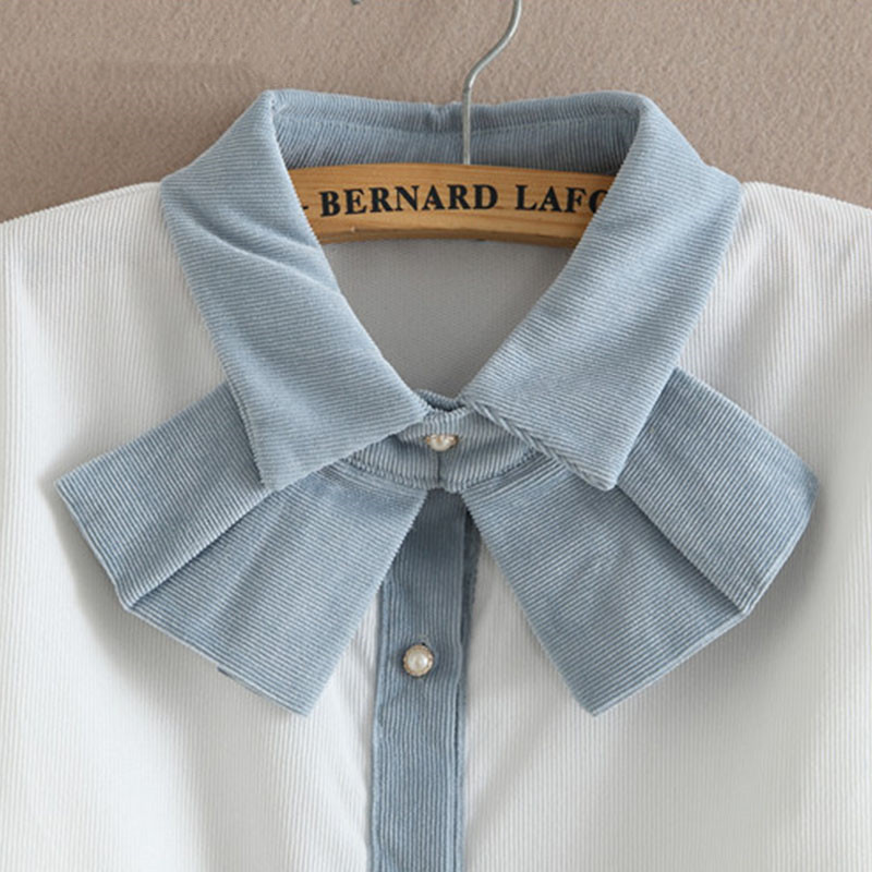Women's Loose Long-sleeved Top With Detachable Bow