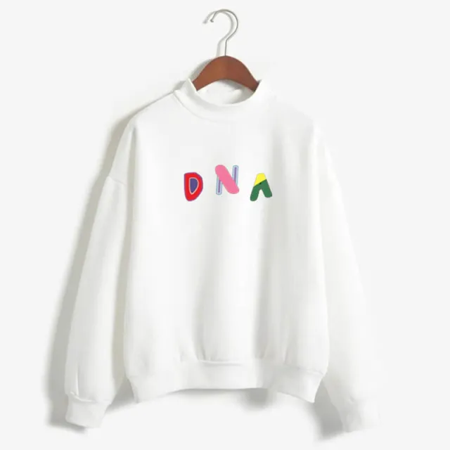 Candy Color Couples Print All match Personalized Collar Sweater White - Shop at LoveMi