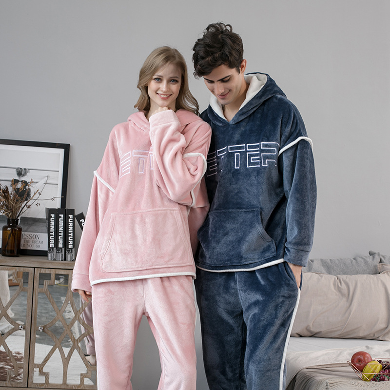 Title 6, Flannel Couple Home Service Suit For Men And Women