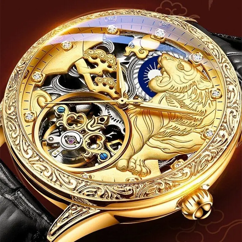 Men's Fully Automatic Mechanical Watch Stereo Relief