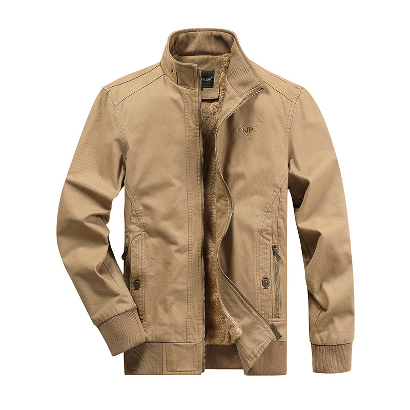 Middle-aged Men's Cotton Casual Stand Collar Jacket