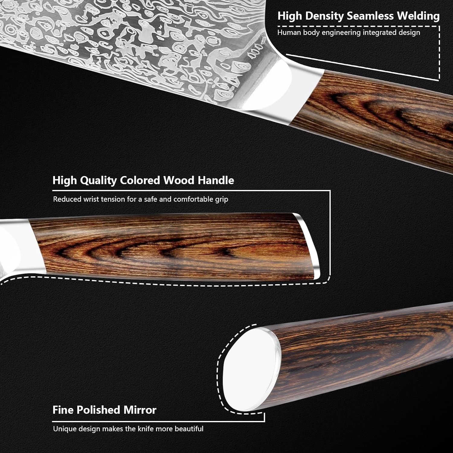 Vanadium-Steel-Chef-Knife-Laser-Pattern-Rosewood-Handle-MATERIAL-1-4116-molybdenum-vanadium-steel-imported-from-Germany-has-been-carefully-polished-through-10-processes-with-a-hardness-of-58HRC-and-a-thickness-of-2mm-Steel-kitchen-knife-is-not-only-sharp-