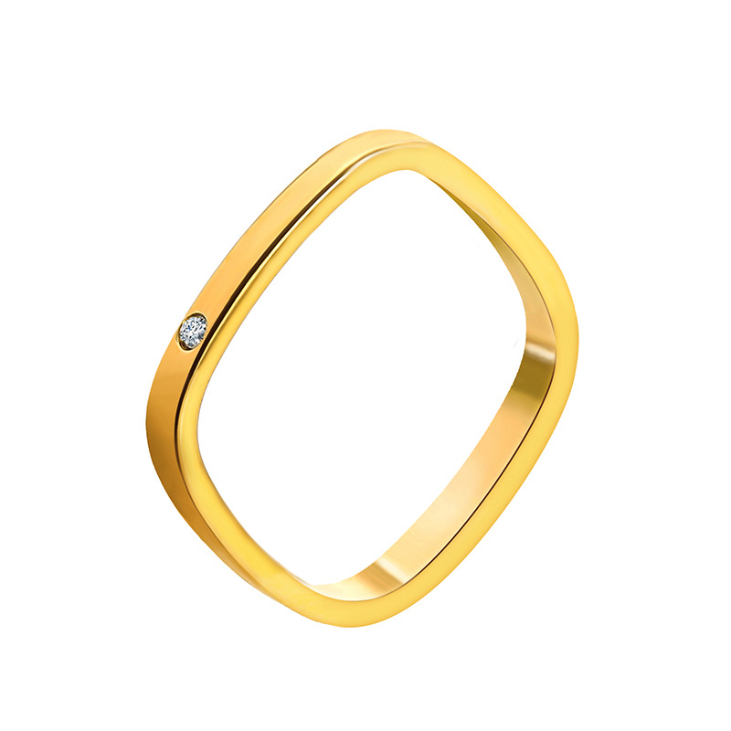 Small Square Ring Pendant Clavicle Chain Titanium Steel