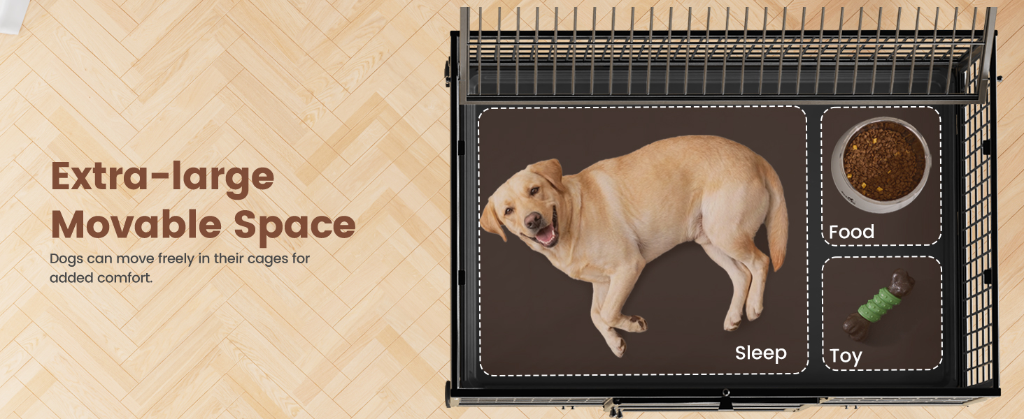 Heavy Duty Stackable Dog Crate 82.3x51.6x56cm Metal Kennel With Triple Doors — image 6