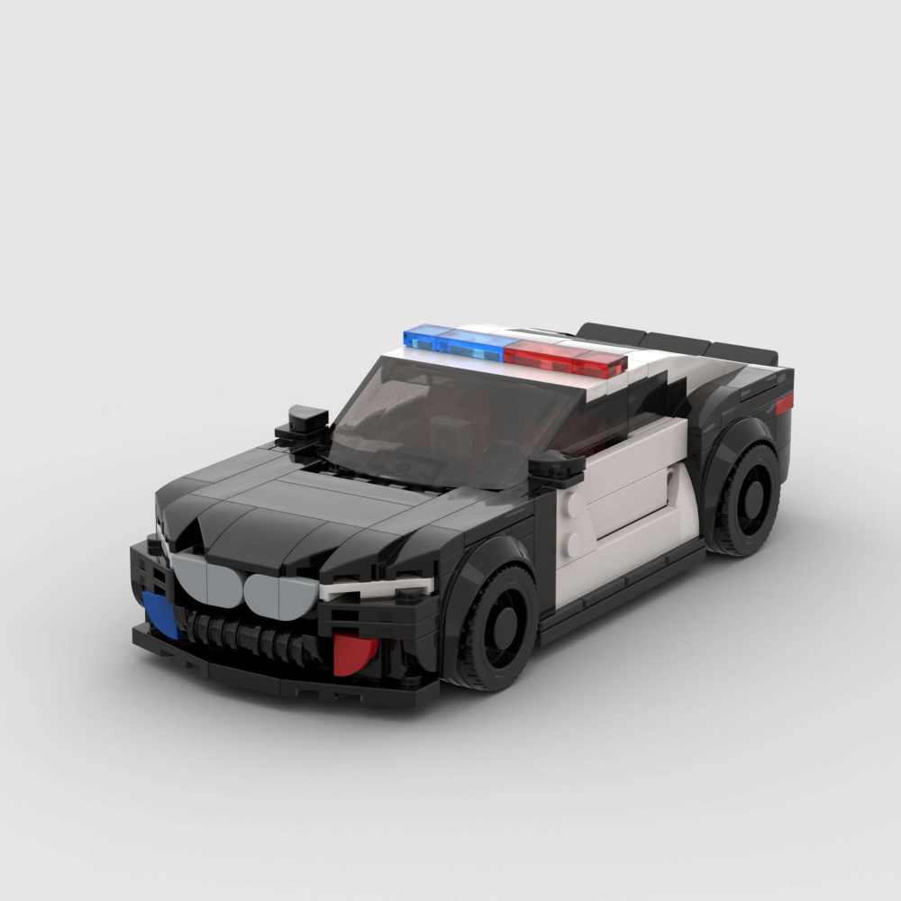 BrickForge Police Sports Car — 318-Piece Building Block Kit with Light Bar view 2