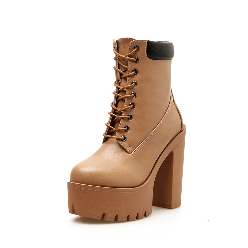 Title 5, Block Heeled High Heeled High Heeled Ankle Boots