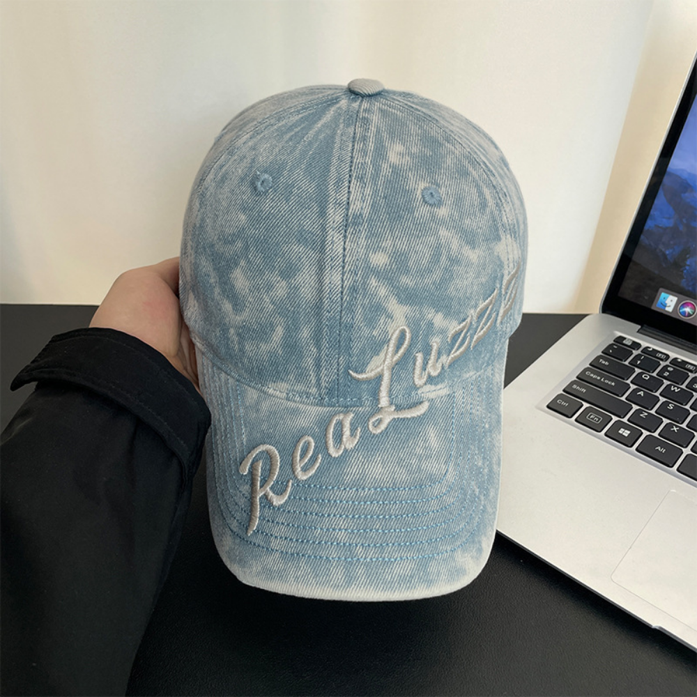 Monochrome Individuality Frayed Letter Embroidery Washed-out Vintage Trend Fashion Holey Brim Baseball Cap Street Travel 2