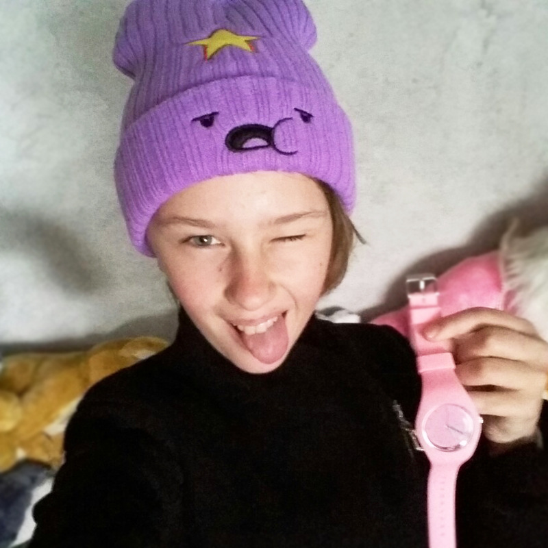 Cartoon Knitted Hat Autumn And Winter Double-layer Woolen Hat