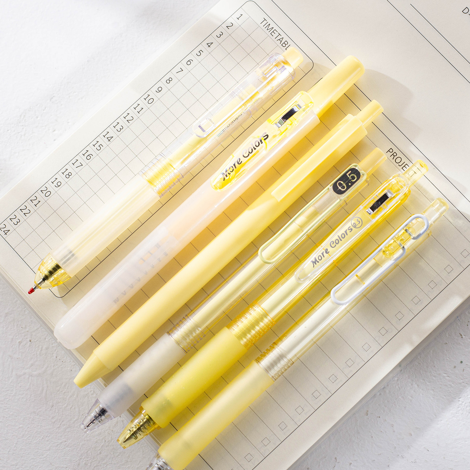 Title 8, Solid Color Pressing Pen Simple Cream Gel Pen Set