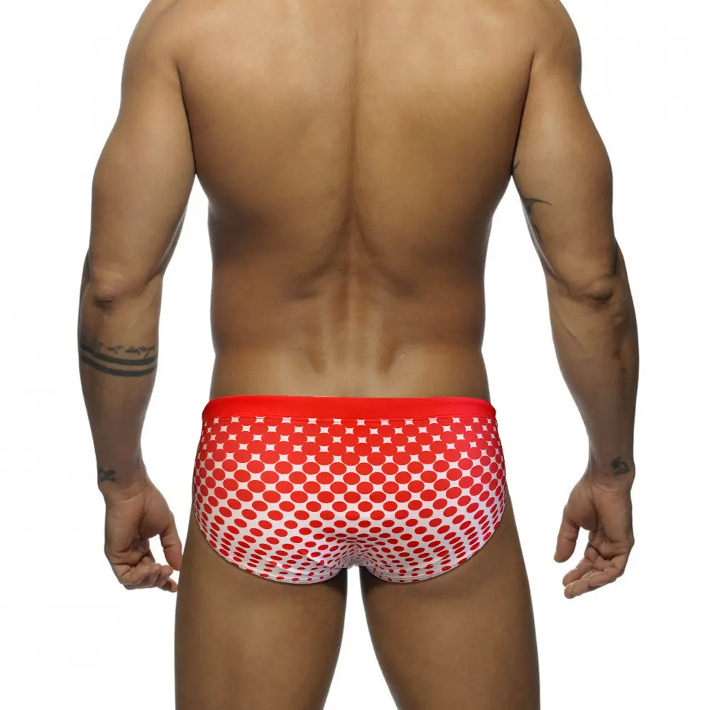 Men's Polka Dot Swim Briefs Low Rise Athletic Swimming Trunks