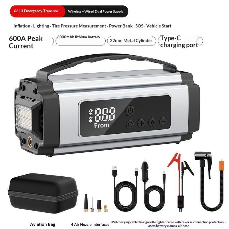 3-in-1 Portable Cordless Car Starter & Tire Inflator Multifunctional Emergency Vehicle Tool 9