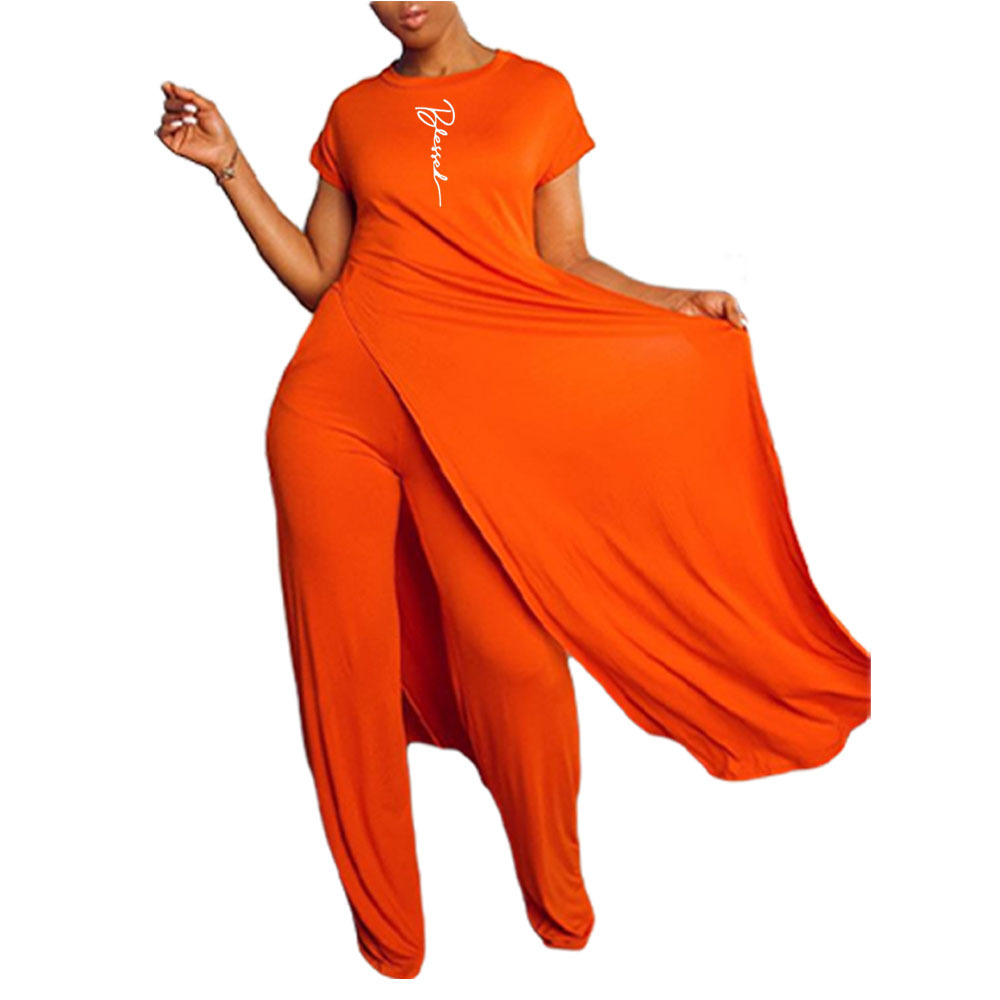 Loose Solid Color Casual Two-piece Short-sleeved Trousers