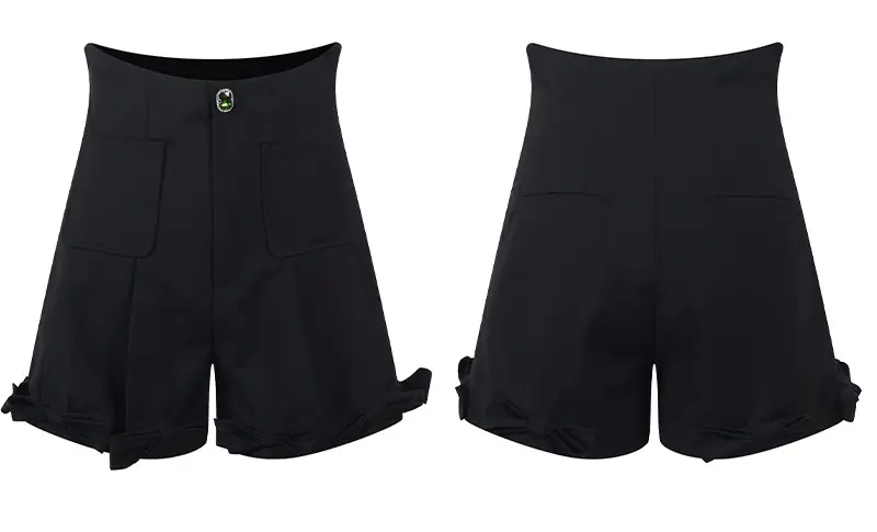 New High Waist Slim Fashion Shorts Decorated With Diamond Bows