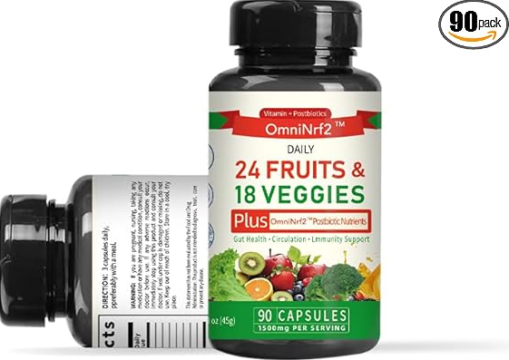 OmniNrf2 Postbiotic Fruit & Veggie Capsules