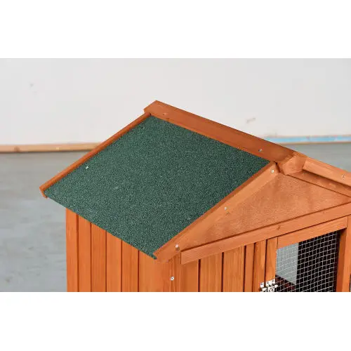 Large Wooden Rabbit Hutch, 2 Story Outdoor Bunny Cage With Waterproof Asphalt Roof, Pull-Out Tray Ramp, Fir Wood Pet House For Rabbits, Chickens, Guinea Pigs B