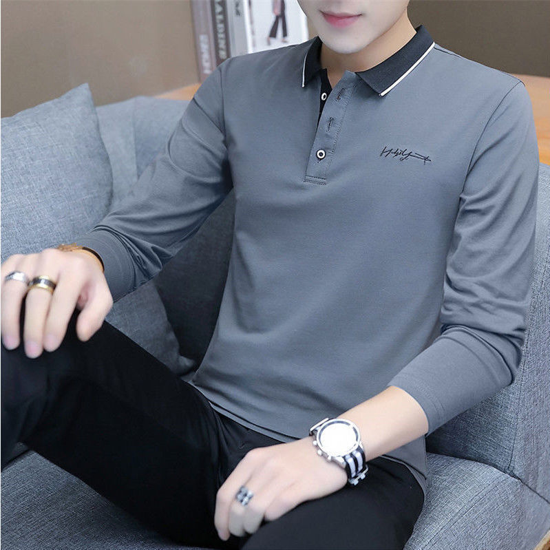 Title 4, Mens Long-sleeved Polo Shirt Top Mens Clothin...