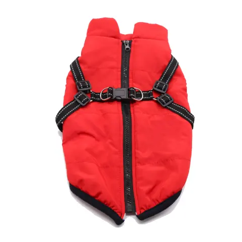 Pet Clothes Winter Dog Cotton Coat Chest Back Integrated