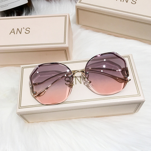 Title 10, Frameless Cut-Edge Tan Gradient Sunglasses