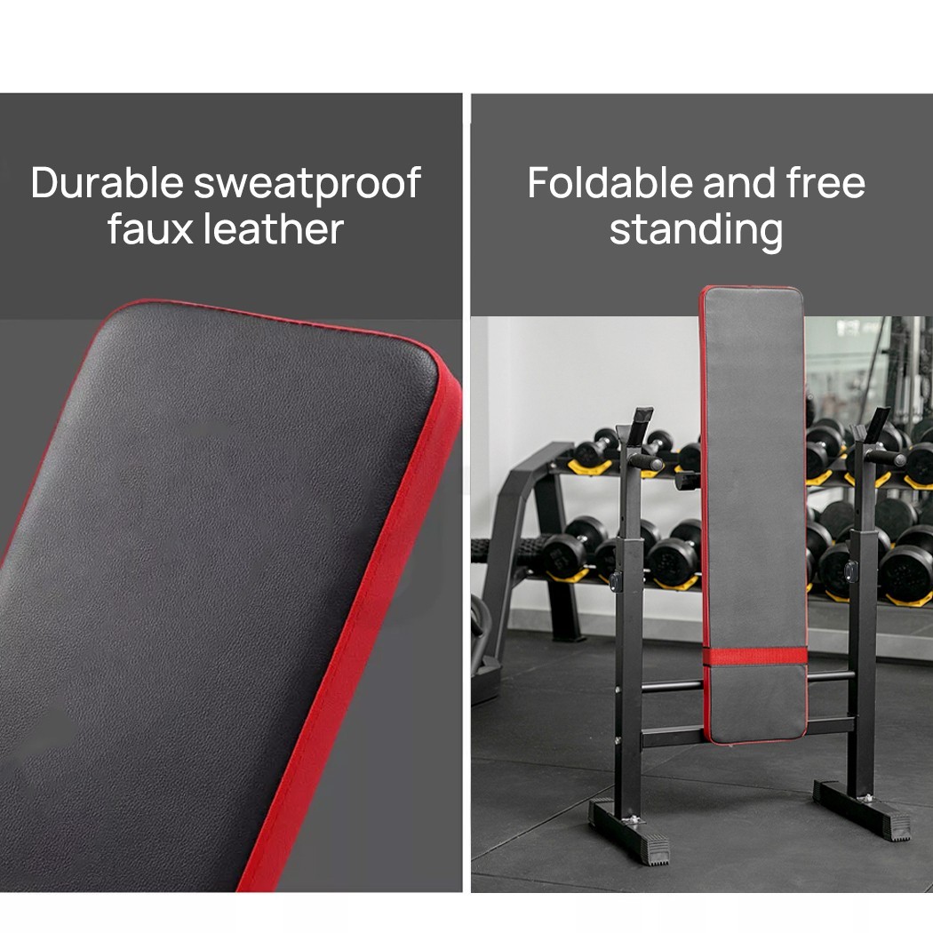 Adjustable Weight Bench With Dip Station Foldable Home Gym Training — image 7