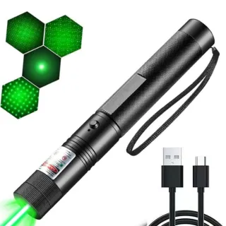 Cross-border 303 Laser Flashlight, High Power, Starry Sky Pattern, Outdoor Strong Light, Long-range Laser Light, Pointer