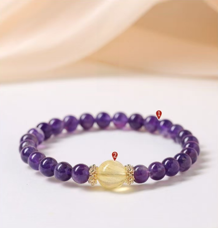 Amethyst Beaded Bracelet