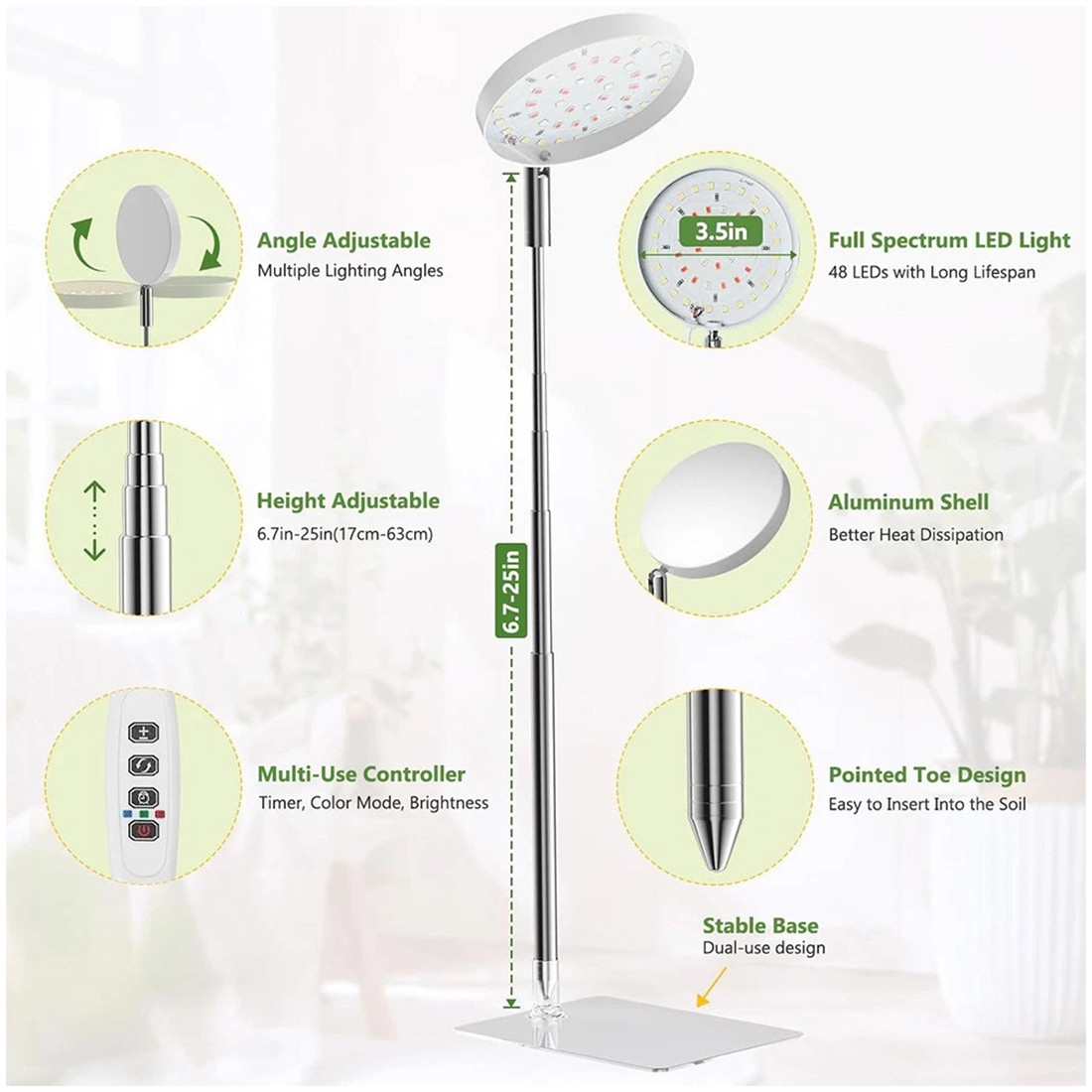 LED Plant Grow Lights For Indoor Plants Dimmable Growing Lamp USB Full Spectrum — image 2