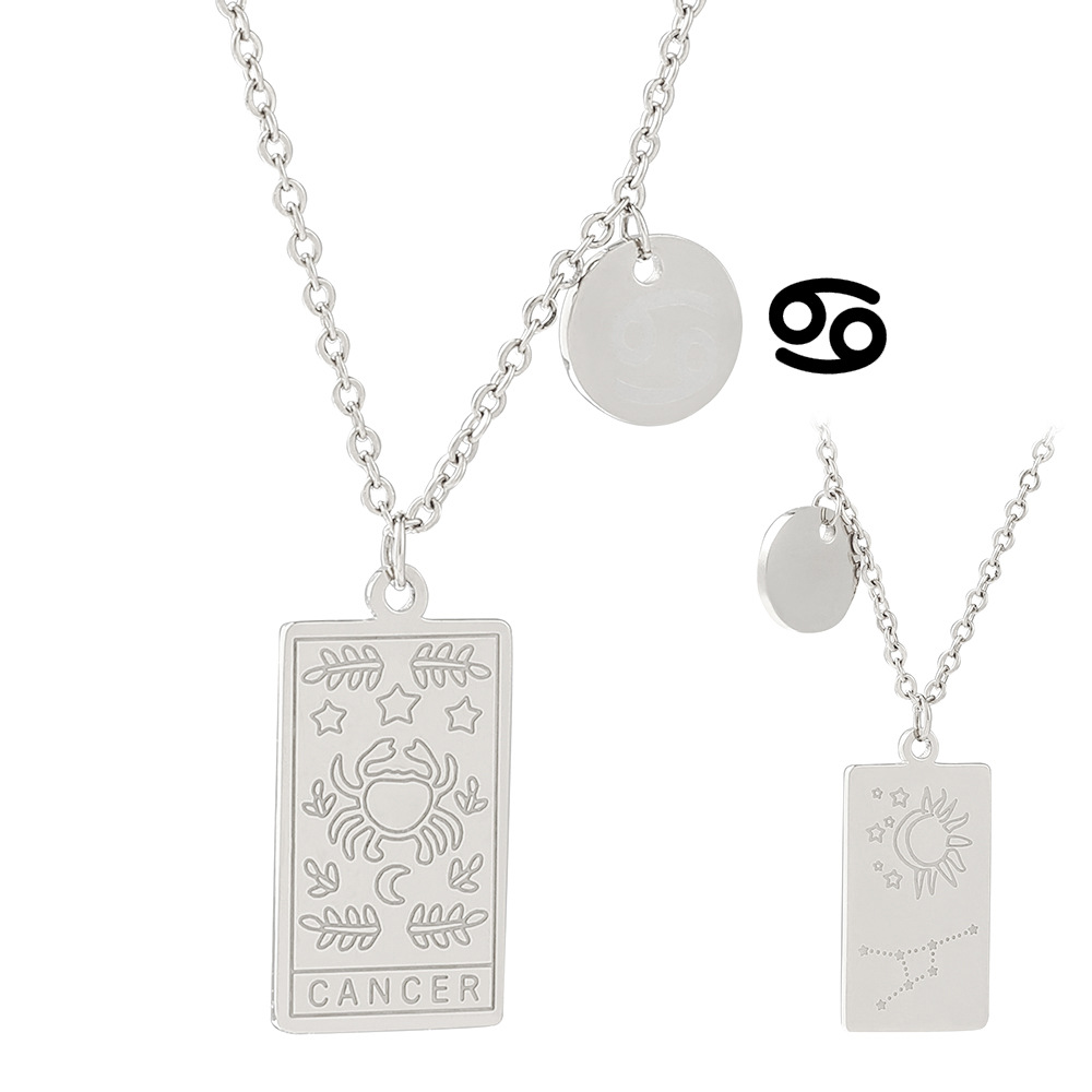 Twelve Constellation Tarot Brand Stainless Steel Constellation Necklace