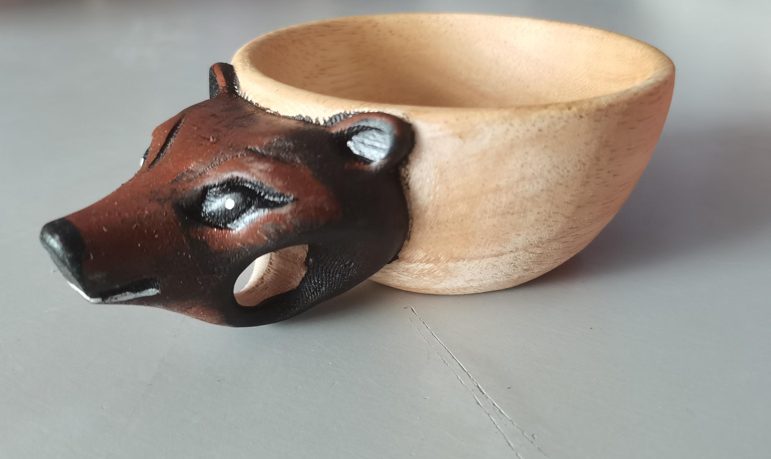 Hand Carved Cup Scandinavian Kuksa Wooden Mug - Picture 7 of 15