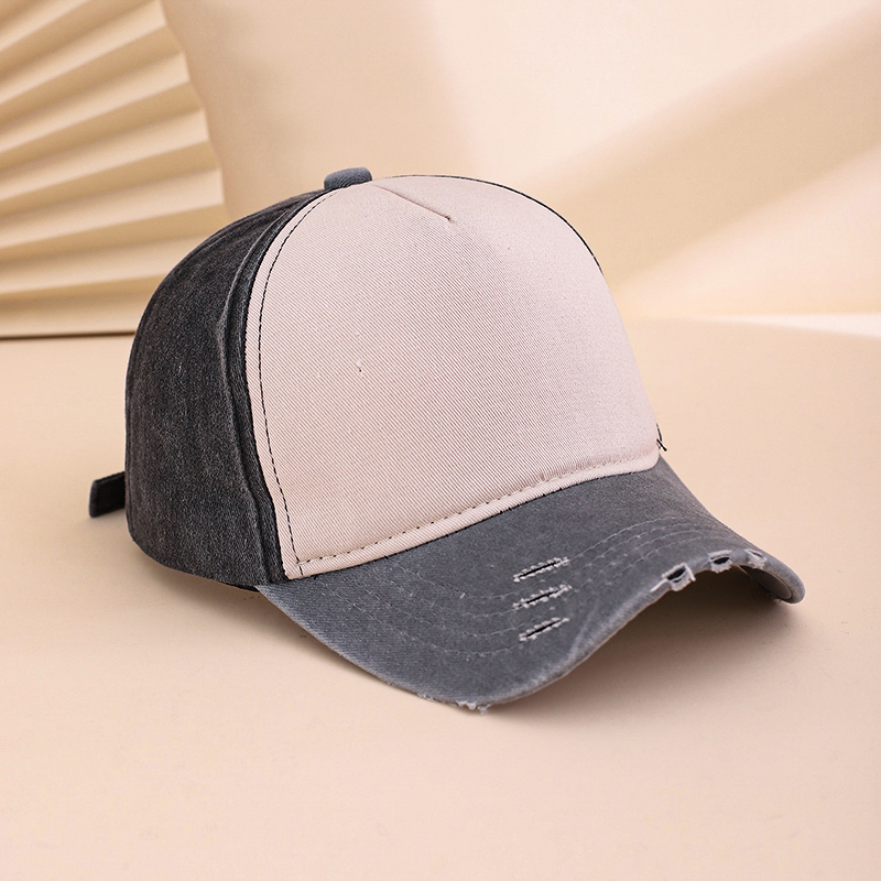 Colored Patch Adjustable Beveling, Hole Punching, Water Washing, Distressed Vintage Style Casual Baseball Cap, Suitable For Outdoor Sports And Outings.
